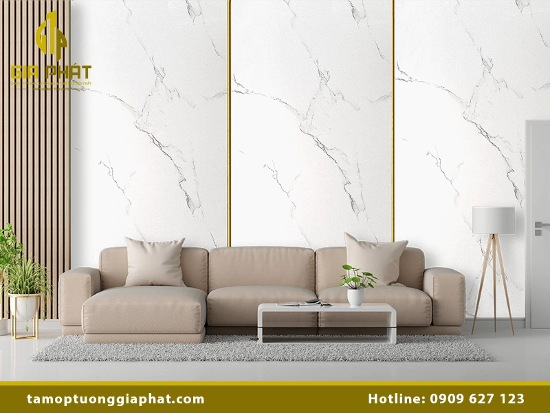 Mẫu tấm nhựa ốp tường giả đá đẹp