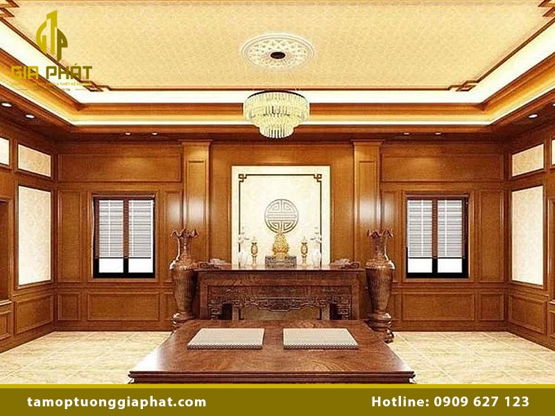 Hình ảnh tấm ốp trần bàn thờ tinh tế và ấn tượng