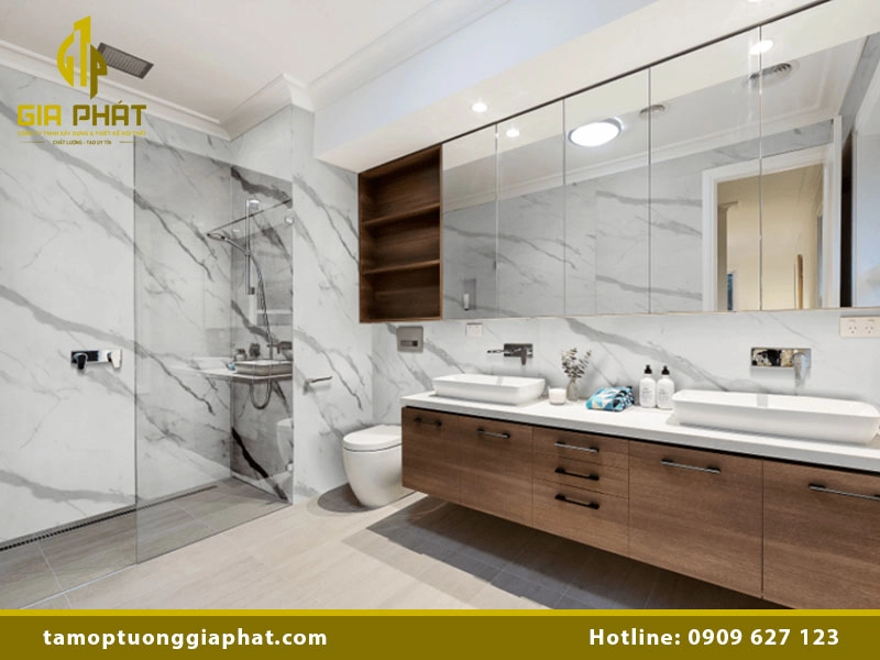 Mẫu vật liệu ốp tường nhà vệ sinh hiện đại